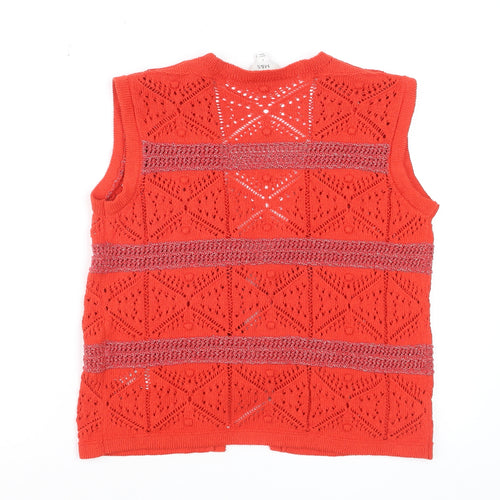 Marks and Spencer Women’s Red Open-Knit Sleeveless Vest S