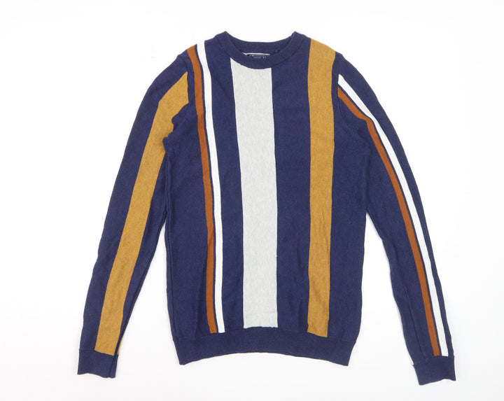 Next Boys Blue Striped Cotton Crew Neck Jumper 12 Years