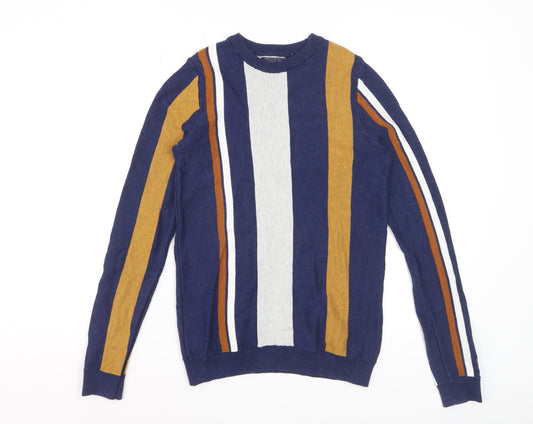Next Boys Blue Striped Cotton Crew Neck Jumper 12 Years