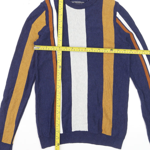 Next Boys Blue Striped Cotton Crew Neck Jumper 12 Years