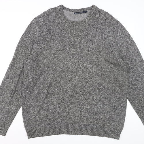 WoolOvers Men's Grey Cotton Crew Neck Jumper XL