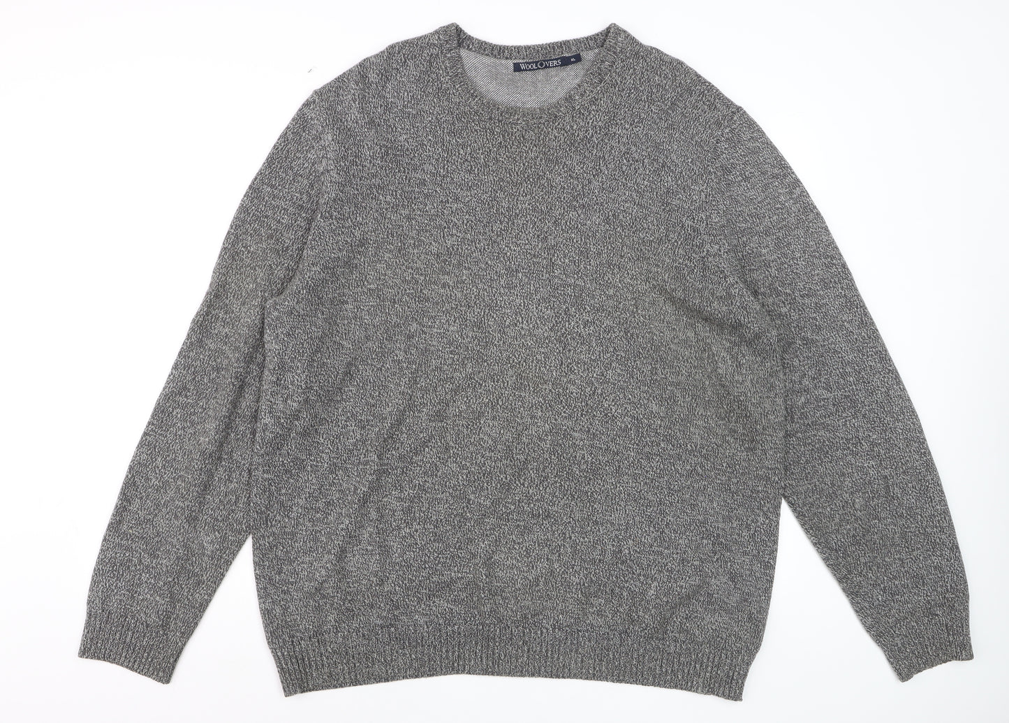 WoolOvers Men's Grey Cotton Crew Neck Jumper XL