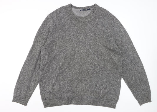 WoolOvers Men's Grey Cotton Crew Neck Jumper XL