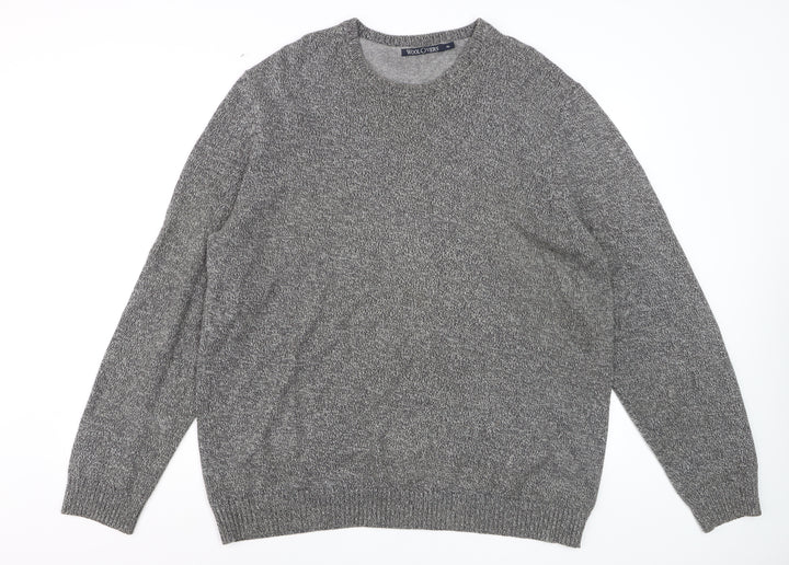 WoolOvers Men's Grey Cotton Crew Neck Jumper XL