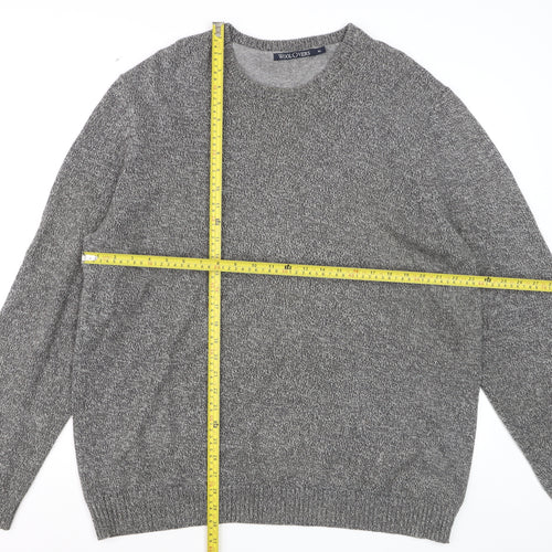 WoolOvers Men's Grey Cotton Crew Neck Jumper XL