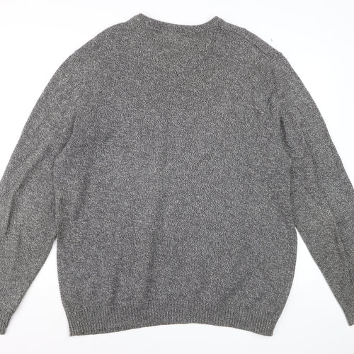 WoolOvers Men's Grey Cotton Crew Neck Jumper XL