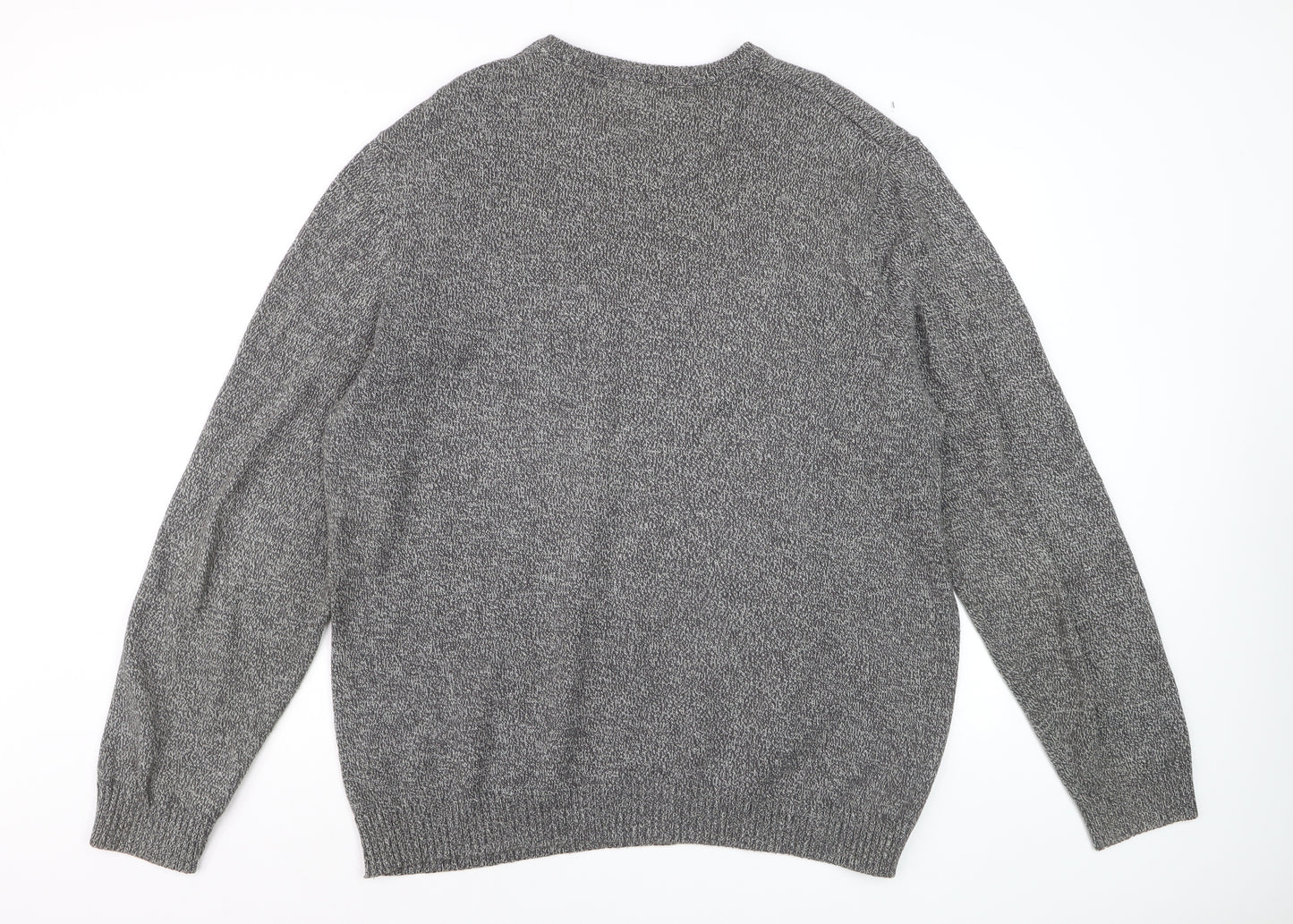 WoolOvers Men's Grey Cotton Crew Neck Jumper XL