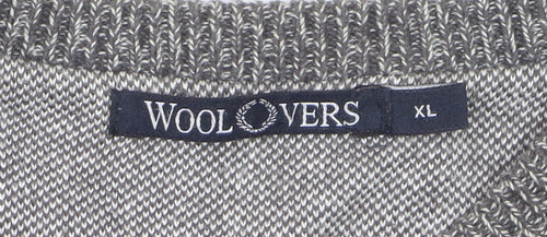 WoolOvers Men's Grey Cotton Crew Neck Jumper XL