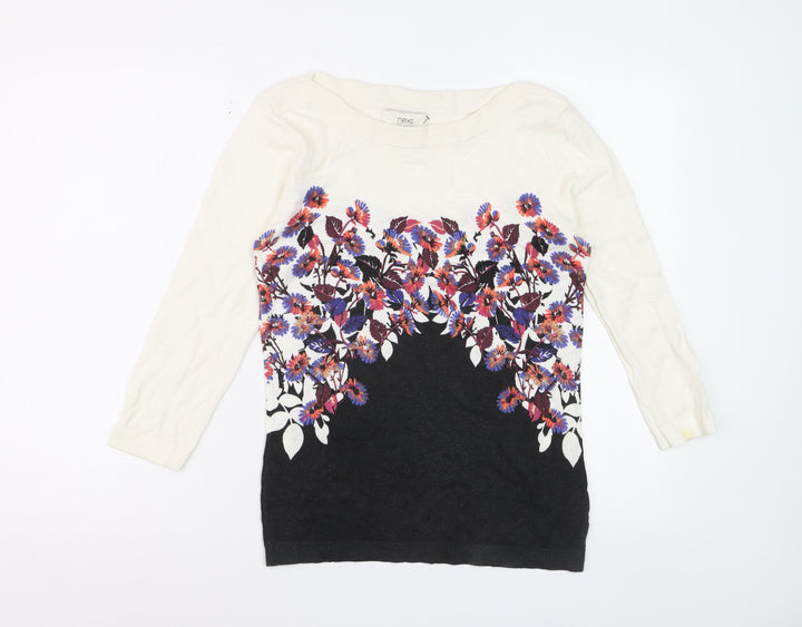 Next Women's Multicoloured Floral Knit Pullover Jumper UK 10