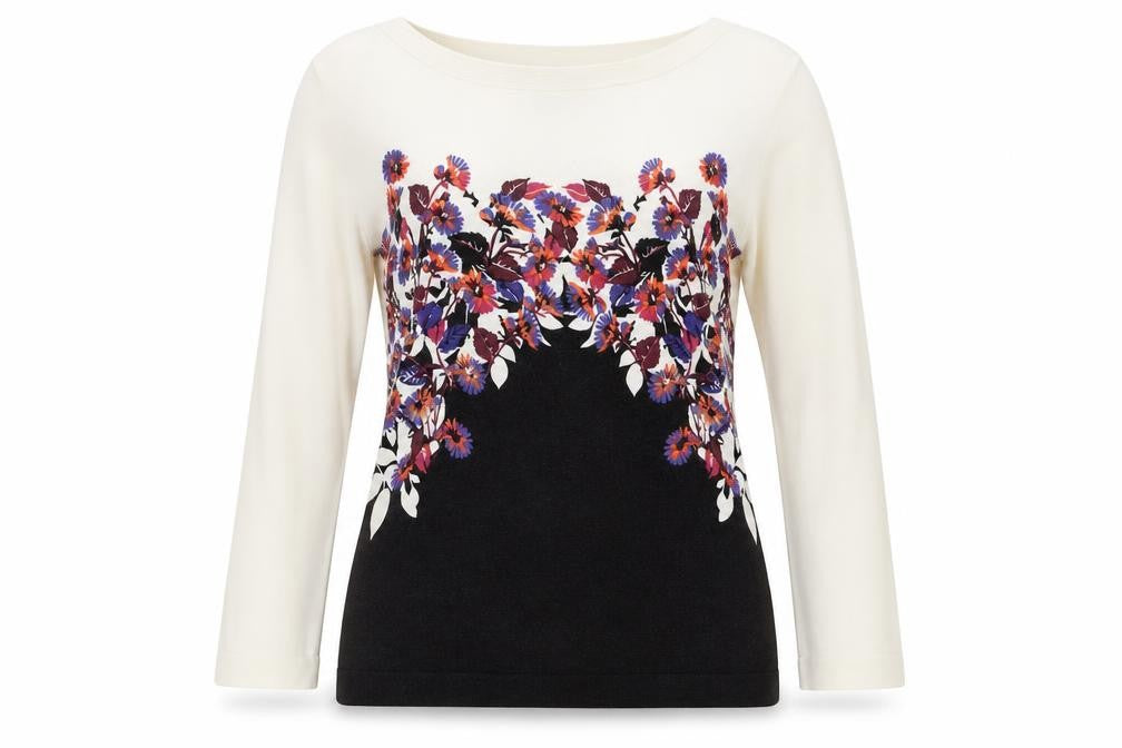 Front view of Next Women's Multicoloured Floral Knit jumper UK 10