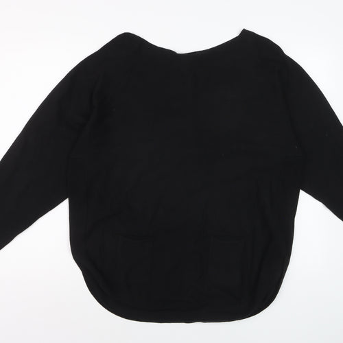Stella Morgan Womens Black Bow Back Long Sleeve Knit Jumper UK10