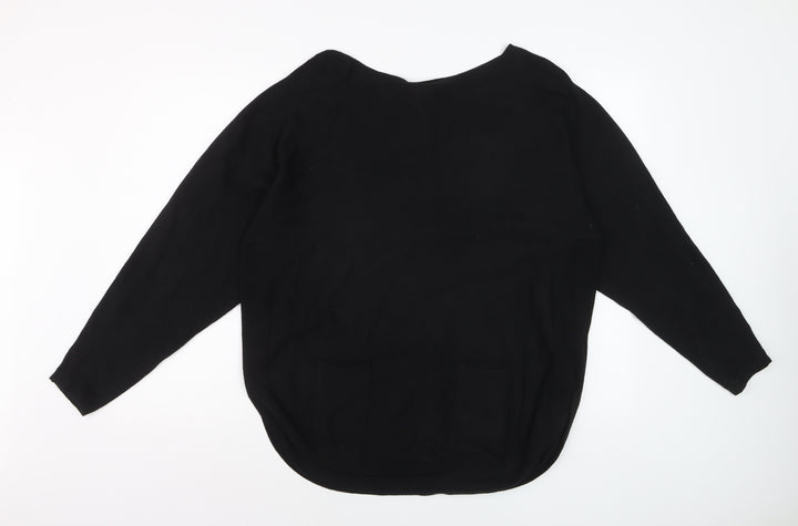 Stella Morgan Womens Black Bow Back Long Sleeve Knit Jumper UK10