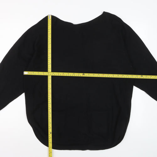 Stella Morgan Womens Black Bow Back Long Sleeve Knit Jumper UK10