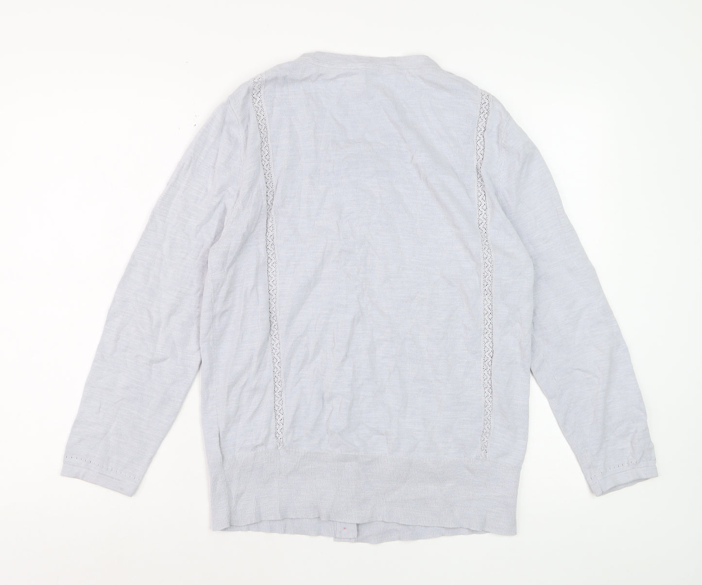 White Stuff Women’s Grey Cotton Button Cardigan Size 16