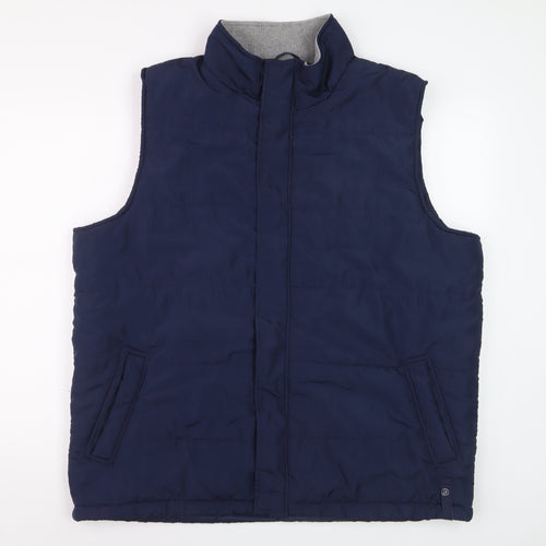 Avenue Men's Blue XL Padded Polyester Bodywarmer Waistcoat