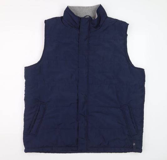 Avenue Men's Blue XL Padded Polyester Bodywarmer Waistcoat