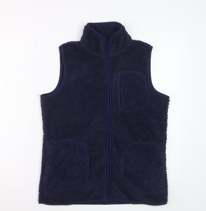 Bonmarché Women Blue Fleece Zip Waistcoat Size 10