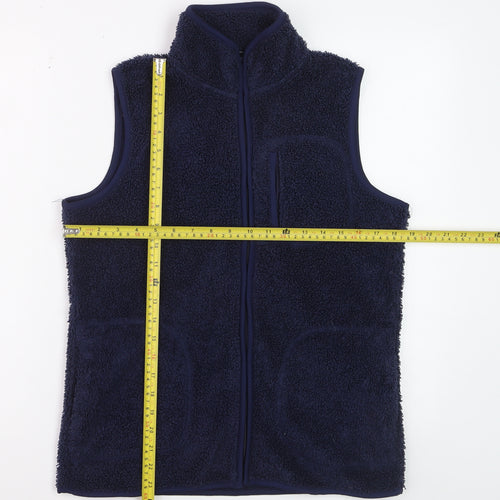 Bonmarché Women Blue Fleece Zip Waistcoat Size 10