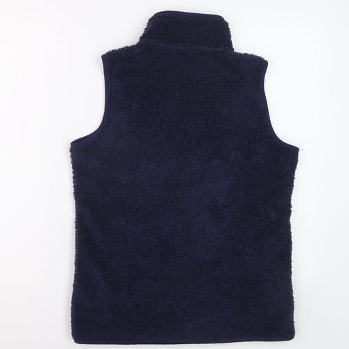Bonmarché Women Blue Fleece Zip Waistcoat Size 10