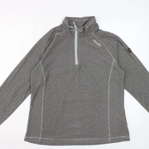 Regatta Great Outdoors Women Grey 1/4 Zip Pullover Sweatshirt UK 14