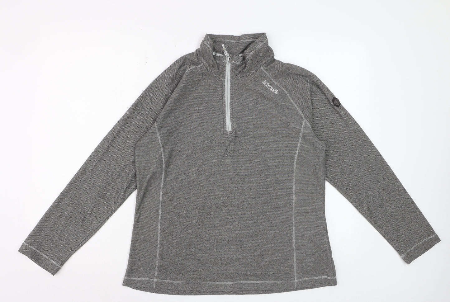 Regatta Great Outdoors Women Grey 1/4 Zip Pullover Sweatshirt UK 14