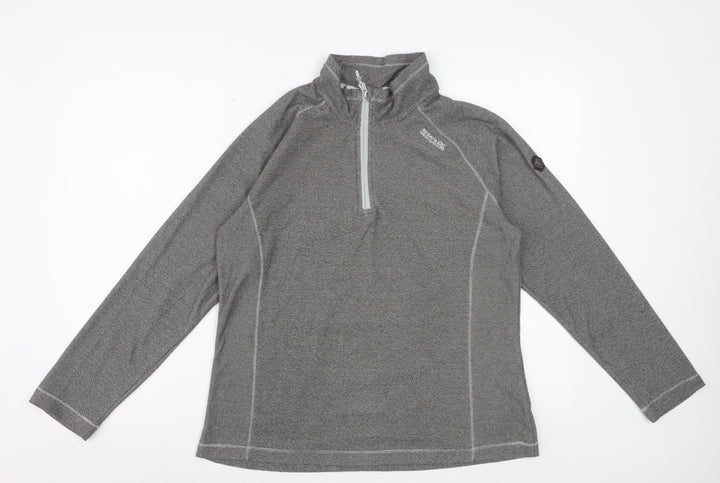 Regatta Great Outdoors Women Grey 1/4 Zip Pullover Sweatshirt UK 14