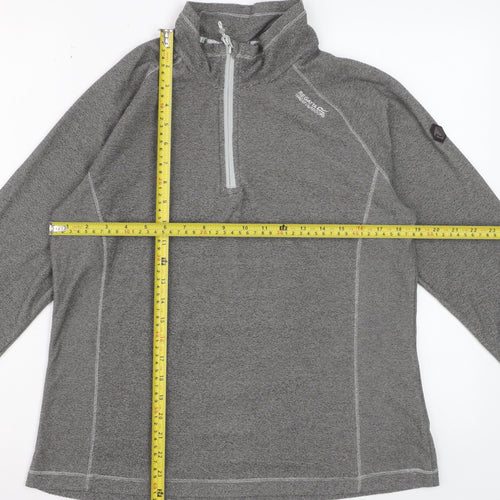 Regatta Great Outdoors Women Grey 1/4 Zip Pullover Sweatshirt UK 14