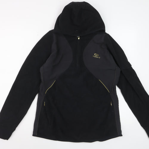 Kalenji Women's Black Hoodie Fleece 1/2 Zip Size 14 Running Top