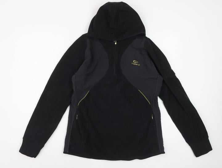 Kalenji Women's Black Hoodie Fleece 1/2 Zip Size 14 Running Top