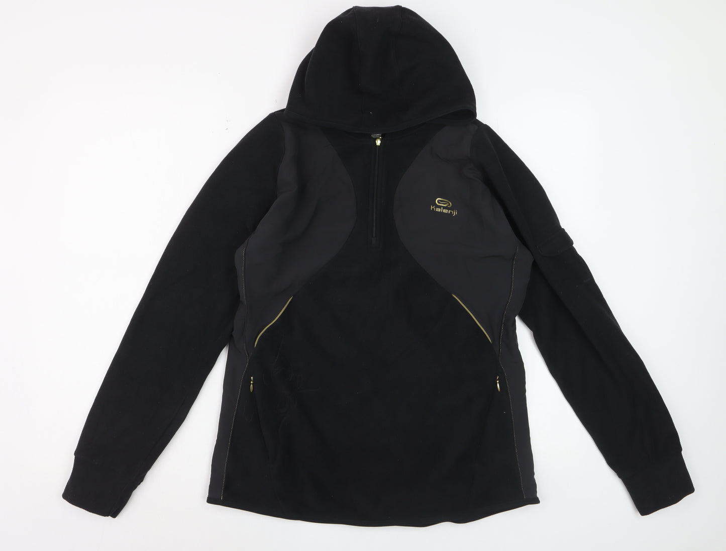 Kalenji Women's Black Hoodie Fleece 1/2 Zip Size 14 Running Top