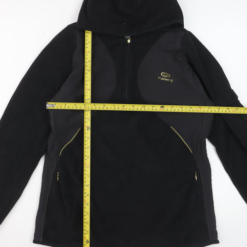 Kalenji Women's Black Hoodie Fleece 1/2 Zip Size 14 Running Top