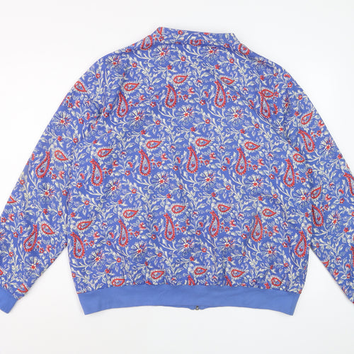 Cotton Traders Women's Blue Floral Bomber Jacket Size 18 Polyester Zip