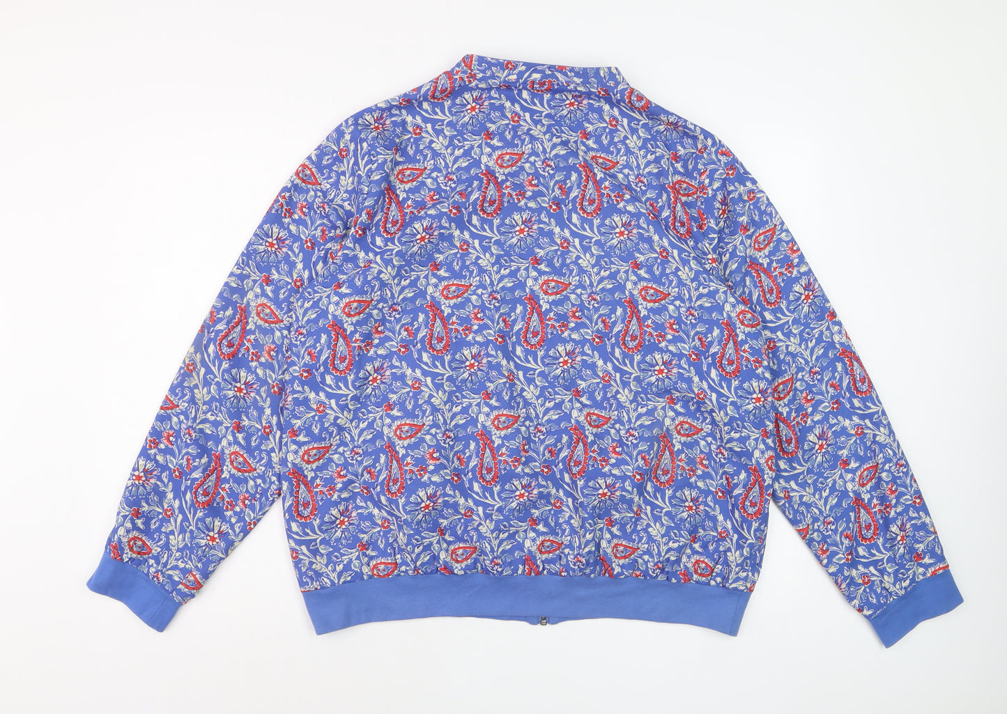 Cotton Traders Women's Blue Floral Bomber Jacket Size 18 Polyester Zip