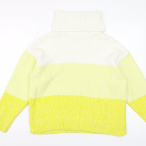 Tu Womens Multicoloured Roll Neck Striped Knit Jumper Size 10