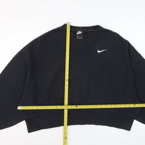 Nike Women's Black Crew Neck Pullover Sweatshirt Size S Cotton Blend