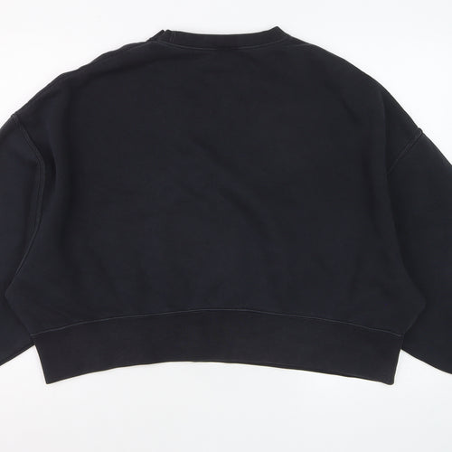 Nike Women's Black Crew Neck Pullover Sweatshirt Size S Cotton Blend