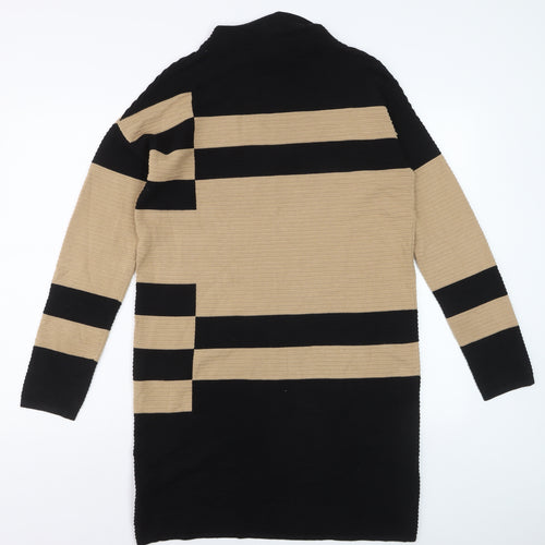 Phase Eight Women Beige Black Knit Bodycon Dress UK 12