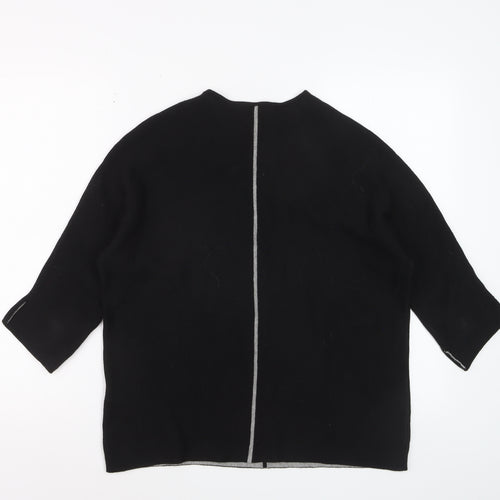 Sunday Womens Black Wool Blend 3/4 Sleeve Open Cardigan M