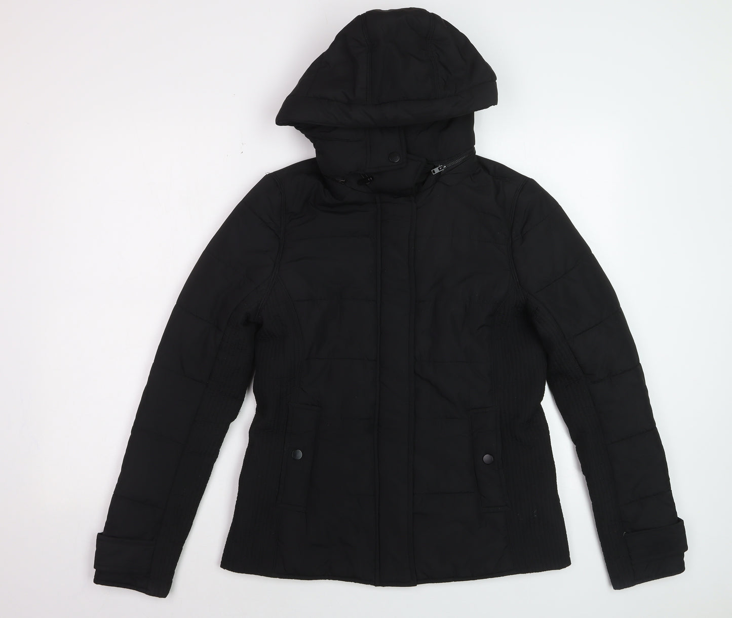Witchery Women’s Black Puffer Jacket Hooded Size 8