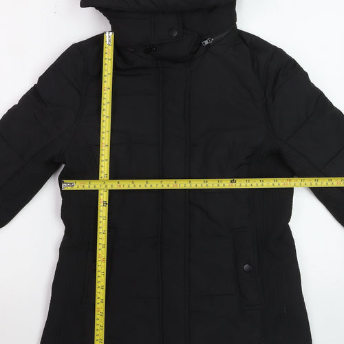Witchery Women’s Black Puffer Jacket Hooded Size 8