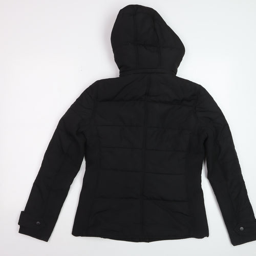 Witchery Women’s Black Puffer Jacket Hooded Size 8