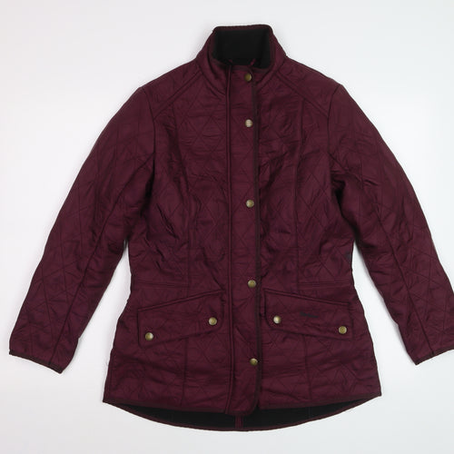 Barbour Womens Purple Quilted Mid-Length Jacket UK 12 Classic Outdoor