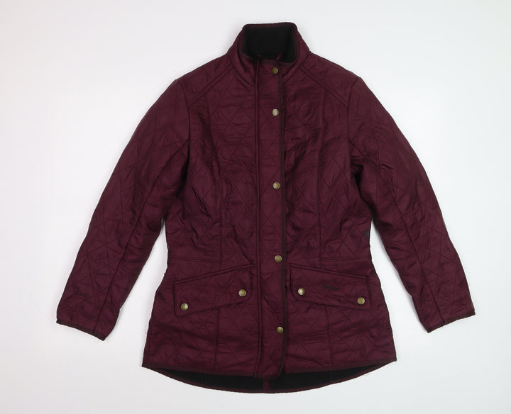 Barbour Womens Purple Quilted Mid-Length Jacket UK 12 Classic Outdoor