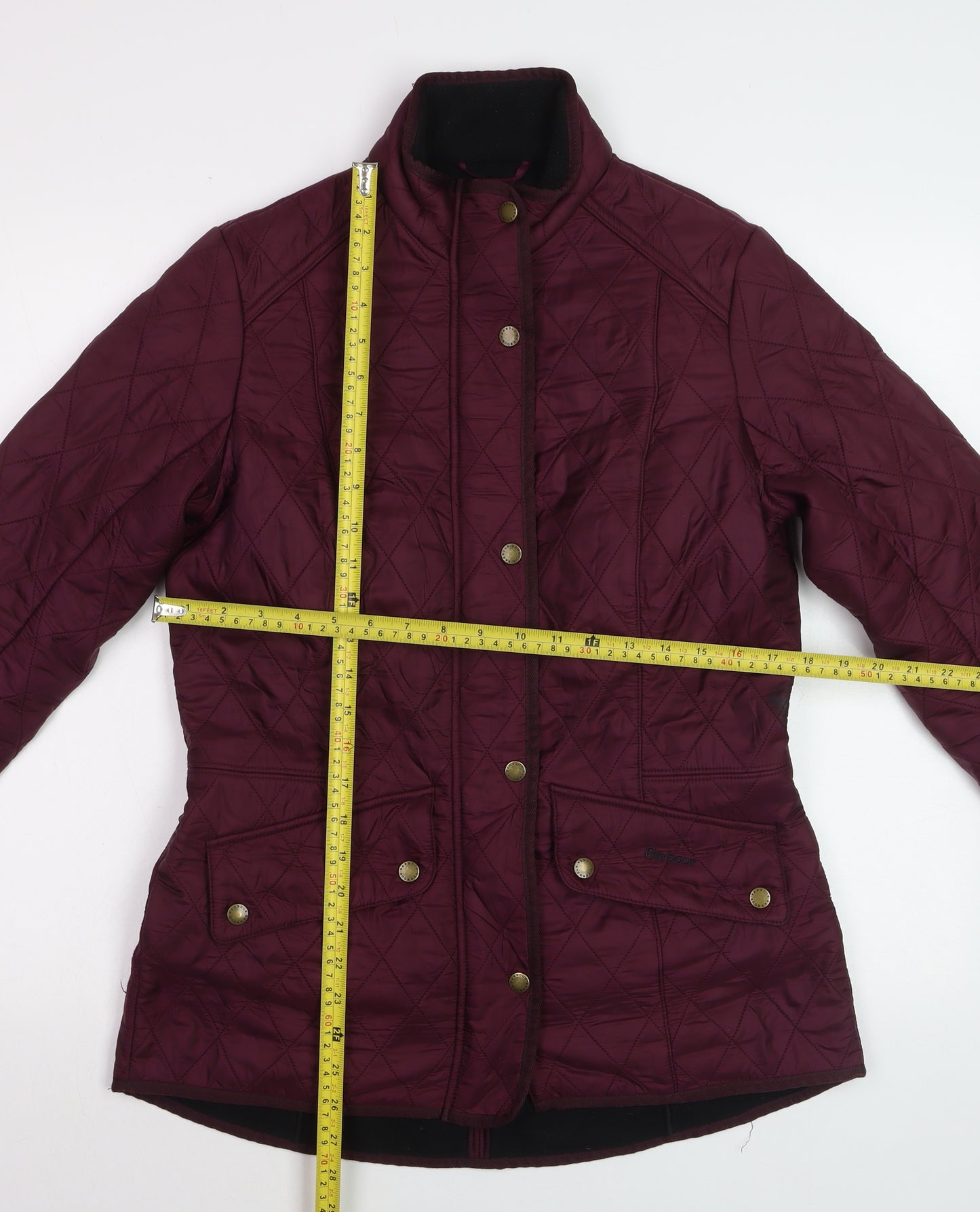 Barbour Womens Purple Quilted Mid-Length Jacket UK 12 Classic Outdoor