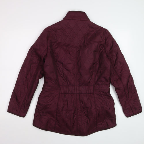 Barbour Womens Purple Quilted Mid-Length Jacket UK 12 Classic Outdoor