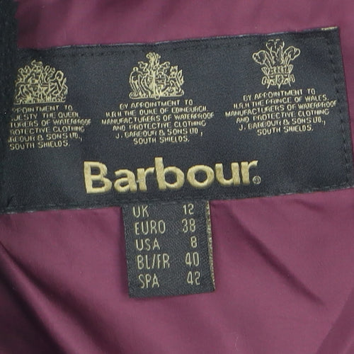 Barbour Womens Purple Quilted Mid-Length Jacket UK 12 Classic Outdoor