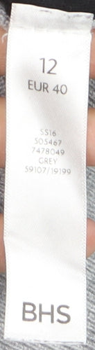 BHS Women’s Grey Heart Print Cotton Viscose Pullover Jumper Size 12