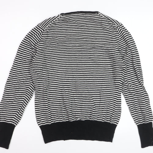 EAST Women’s Black Striped Scoop Neck Bow Jumper Size 18
