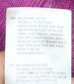 White Stuff Women's Purple Cotton Blend Crew Neck Jumper Size 14