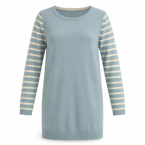 Brakeburn Women's Blue Striped Jumper Dress Size 8 Knitwear Casual